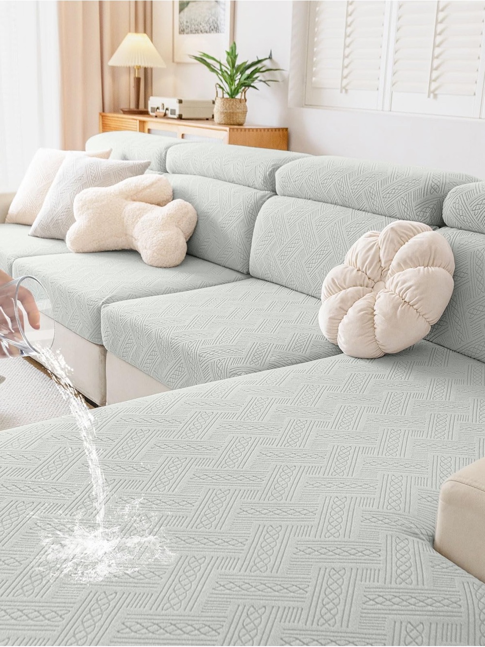 Quilted Sofa Slipcover Set